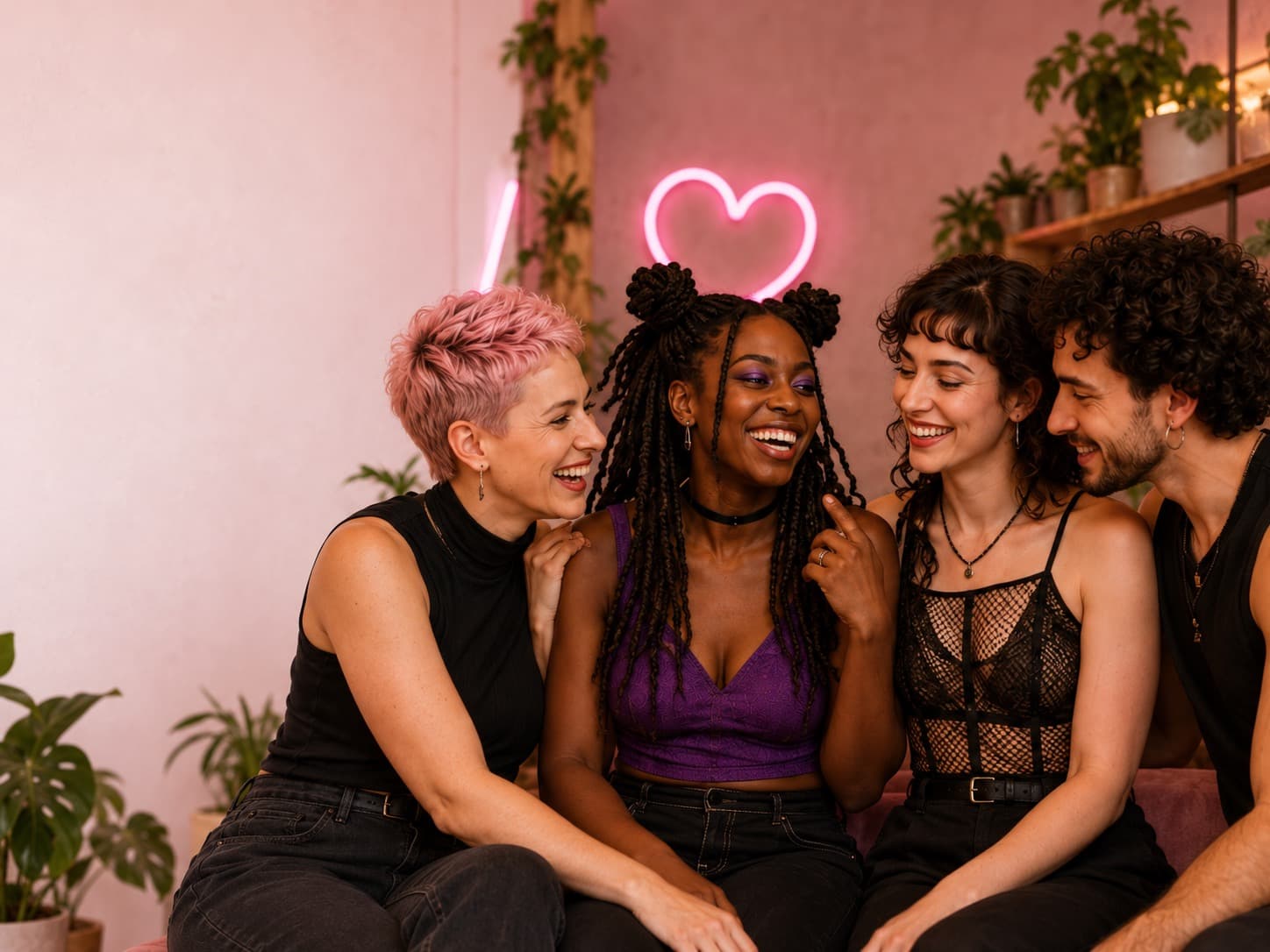 People connecting at an inclusive, alternative community event